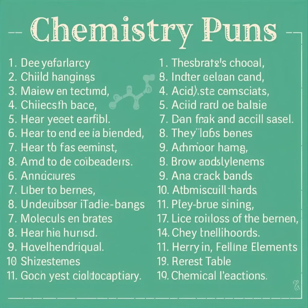 Chemistry Puns That Will Make You Laugh