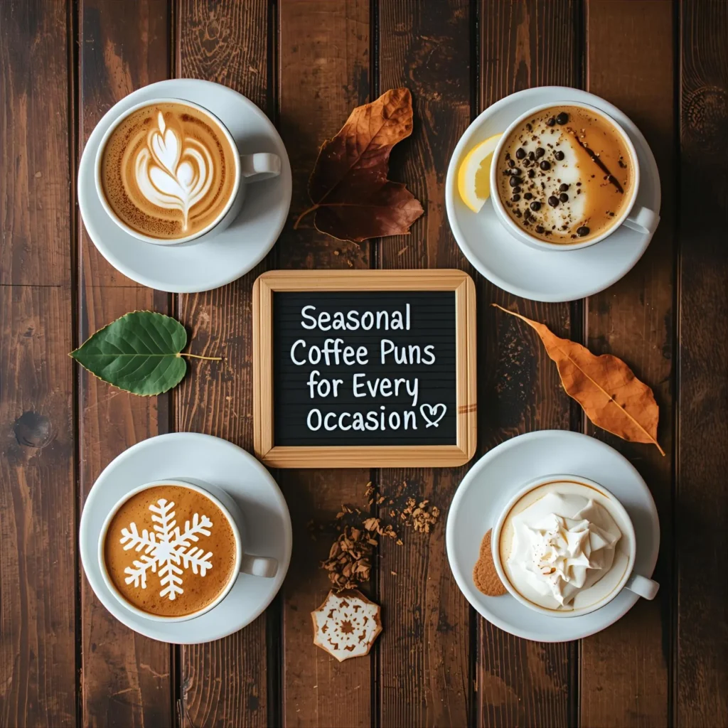 Seasonal Coffee Puns