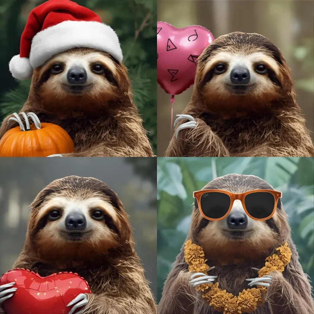 Seasonal Sloth Puns