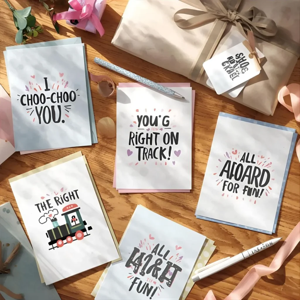 Train Puns for Cards, Invitations & Gifts