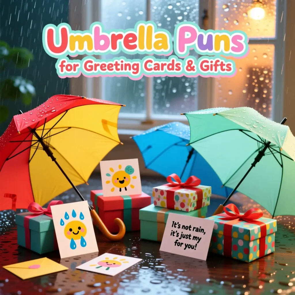 Umbrella Puns for Greeting Cards 